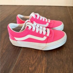 Kids Vans Old Skool Hot Pink Canvas Skateboard Sneakers Size 12 Missy youth